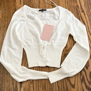 Love Tree White Ribbed top 
Long sleeve 
New